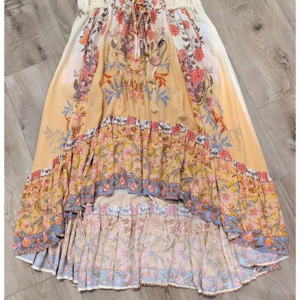 City Chic XL Boho Hi Lo Maxi Dress Festival Cottagecore Prairie Floral V Neck - Picture 11 of 15